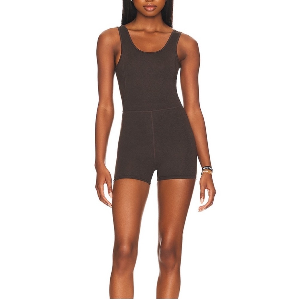 ✨WELLBEING + BEINGWELL✨Juniper Chocolate Brown Sleeveless Short Bodysuit